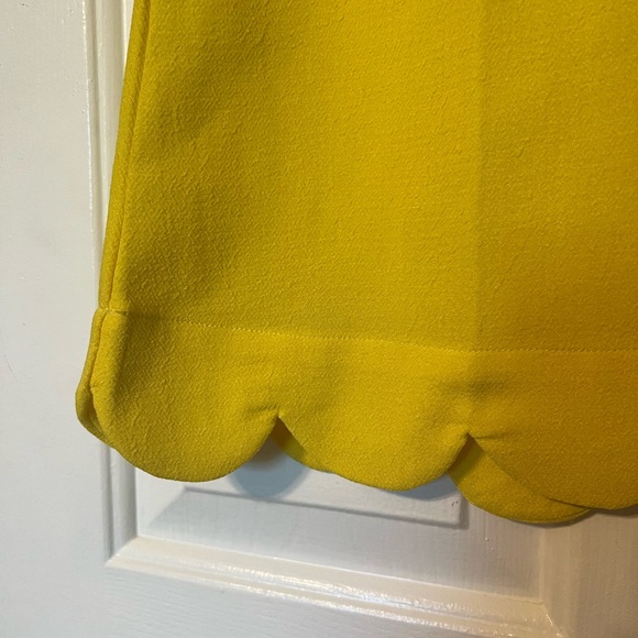 NWT yellow small sheath shirt dress boutique scalloped summer wedding - Picture 4 of 9